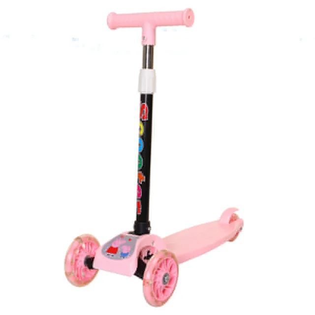 LazyChild 2-8 Years Old Children's Scooter Foldable Three-Wheel Flashing Bicycle Safety Sliding Toy Stroller DropShipping 5
