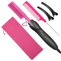 Hot Comb Hair Straightener Heat Pressing Combs Portable Ceramic Curling Iron for Hair Beard Wigs Wet and Dry Hair Styling Tools 1