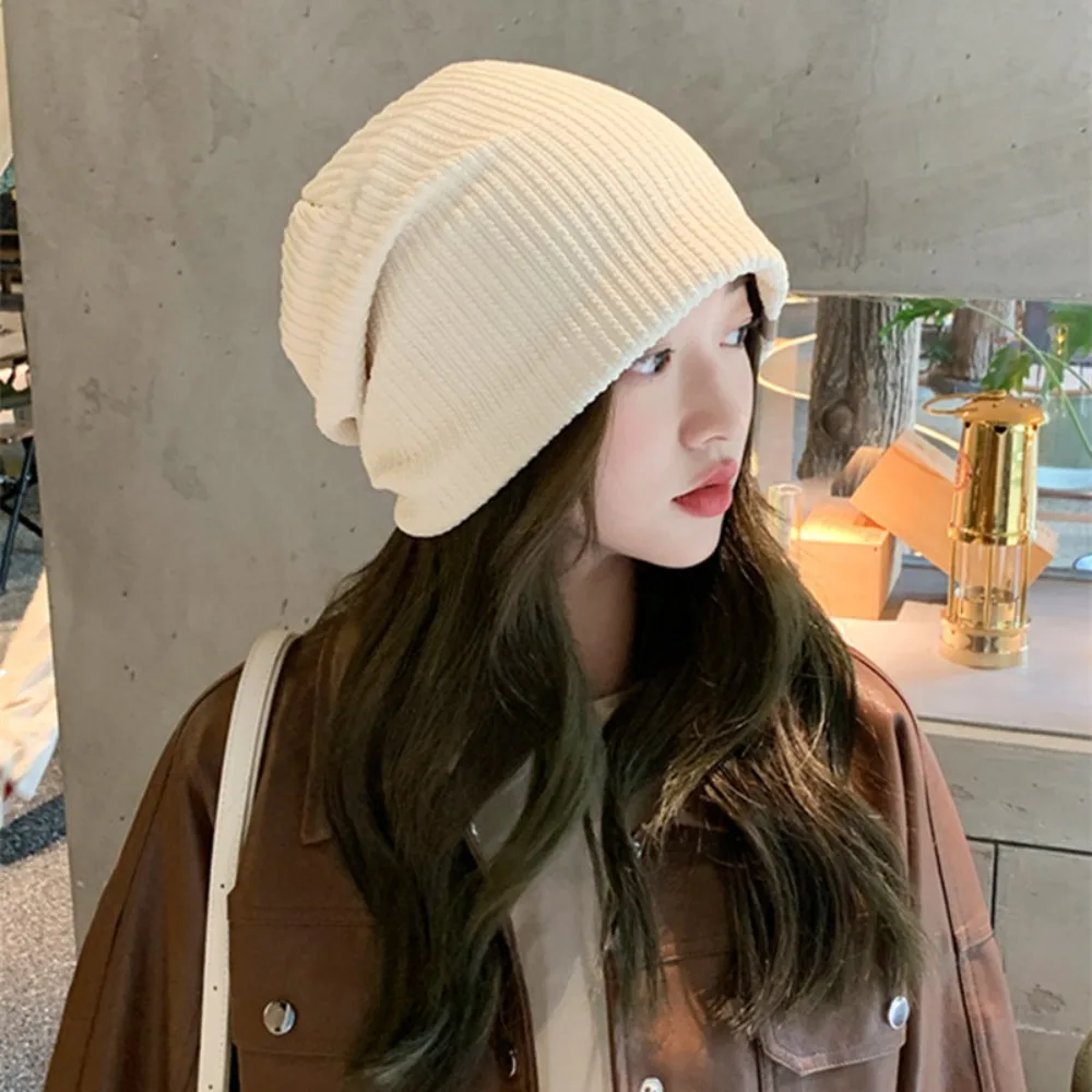 

Ear Protection Pile Up Hats Fashion Keep Warm Thin Style Baotou Hat Skullcap Winter
