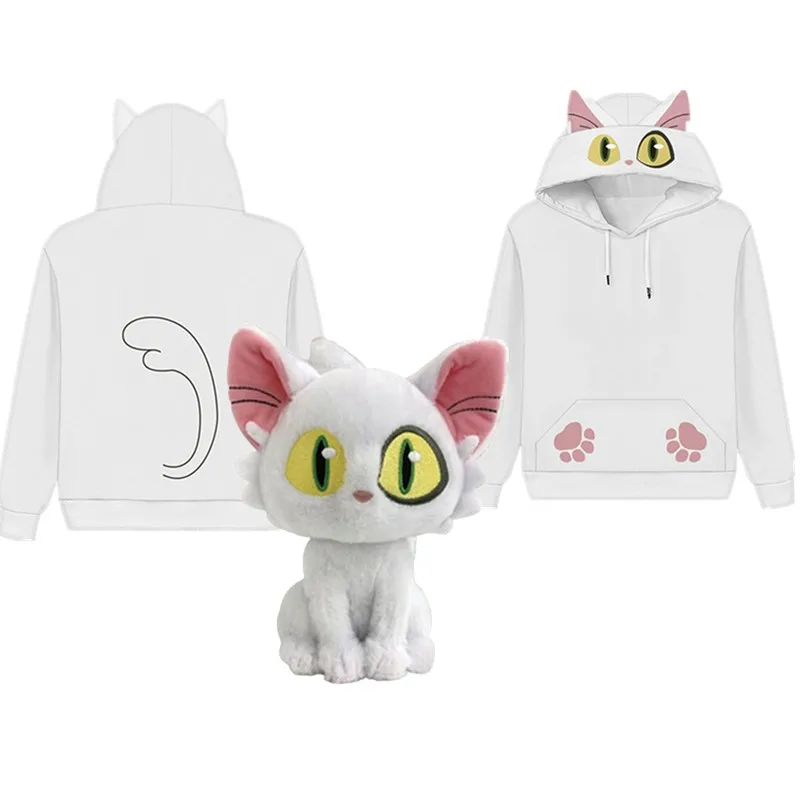 Anime Moletom Orelha De Gato Gato Masculino Blusa De Frio Com