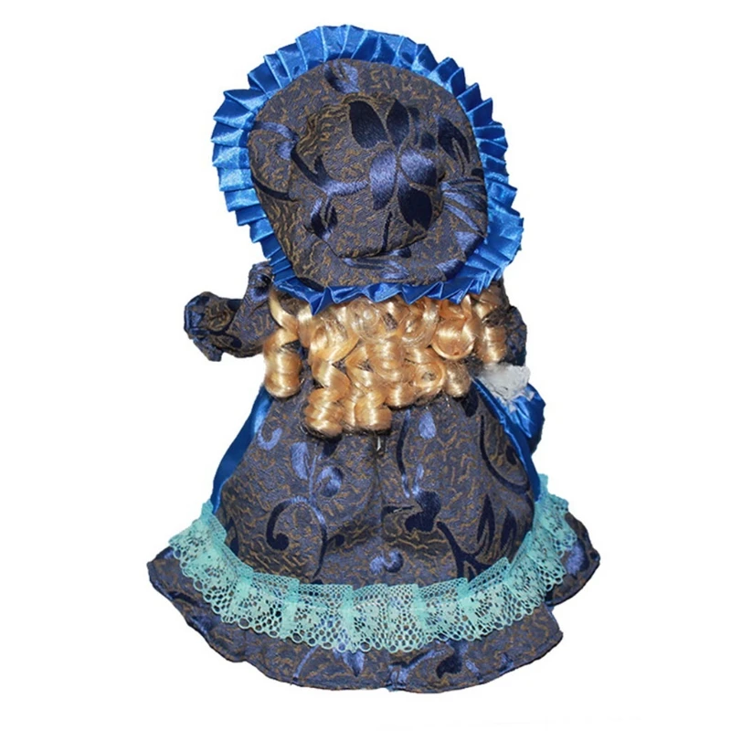 Accessoires Anciens Pour Poupée Mignonnette - Porte-chapeau, Manteau Bleu Marine