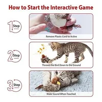 Interactive Cat Toys Flying Bird Cat Toy Flapping Wings Sparrow Catnip Toys Vivid Chirpi]ng Simulation Bird Interactive Cat Toy 4