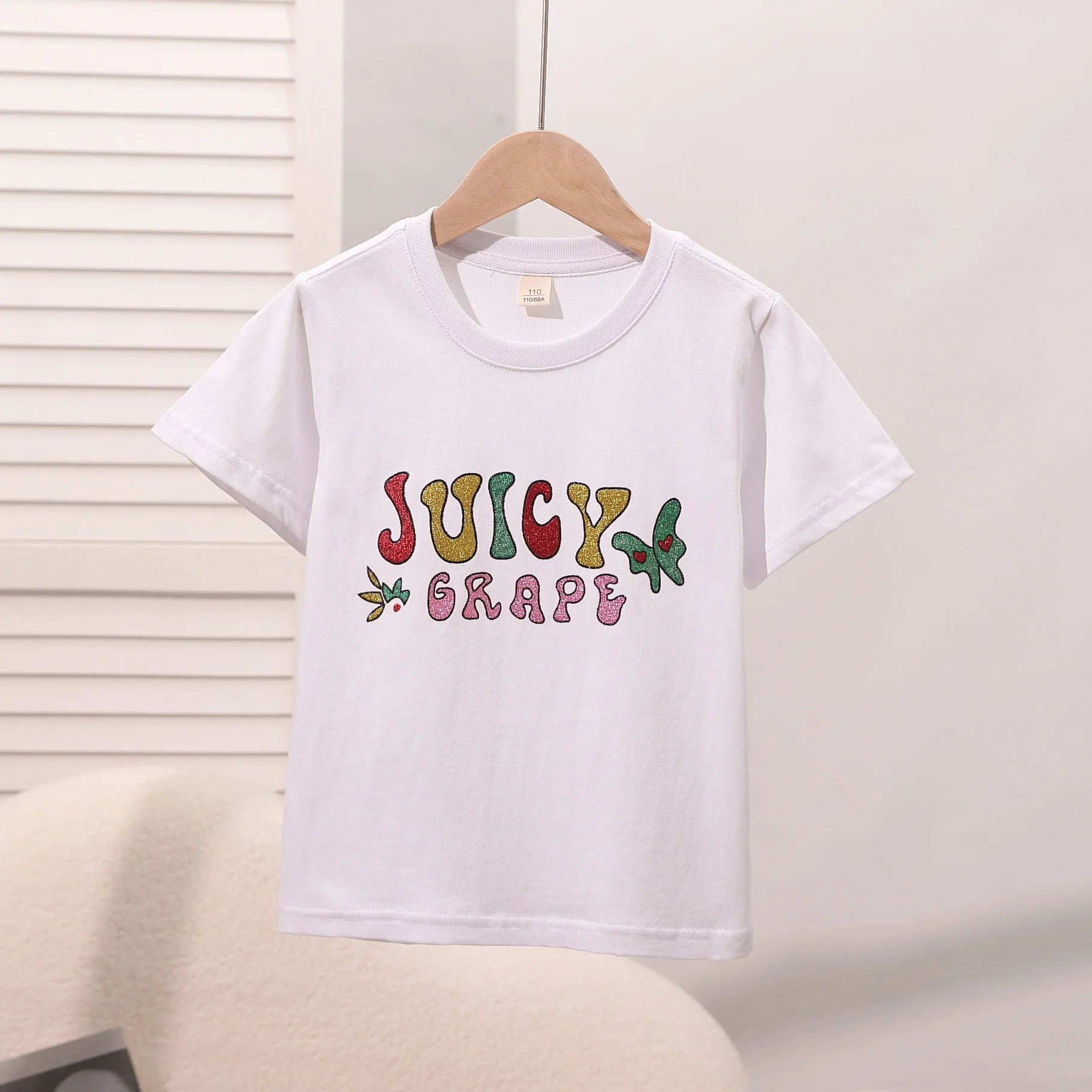 

2024 New Round Neck Loose Parent Child T-Shirt Mother Daughter Cartoon Print Fashion Short Sleeved Top