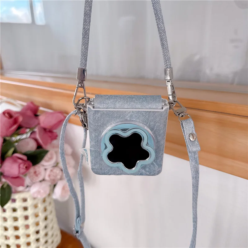 Cute Mirror Flower Magnetic Stand Phone Case For Samsung Galaxy Z