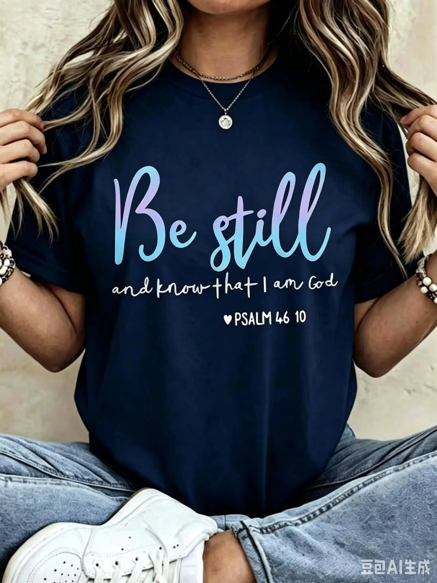 Be Still And Know That I Am God Women's T-Shirt Be Still Know Short Sleeve Crew Neck Casua