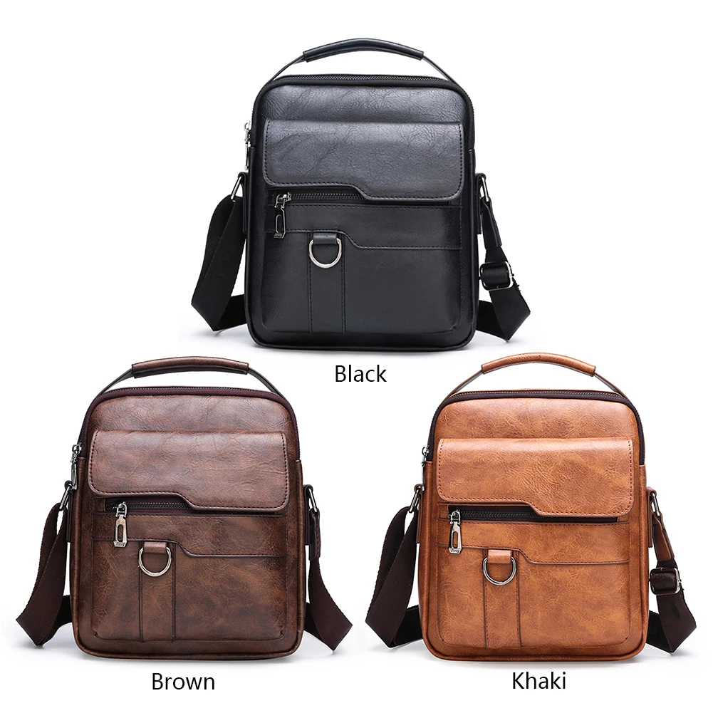 

Commute Bag PU Leather Business Handbags Multi-pockets Casual Vintage Waterproof Portable Large Capacity for Weekend Vacation