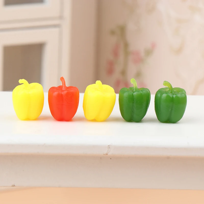 

Модель мини-перца, 5 шт., игрушки для овощей, кукольный домик, кухня
