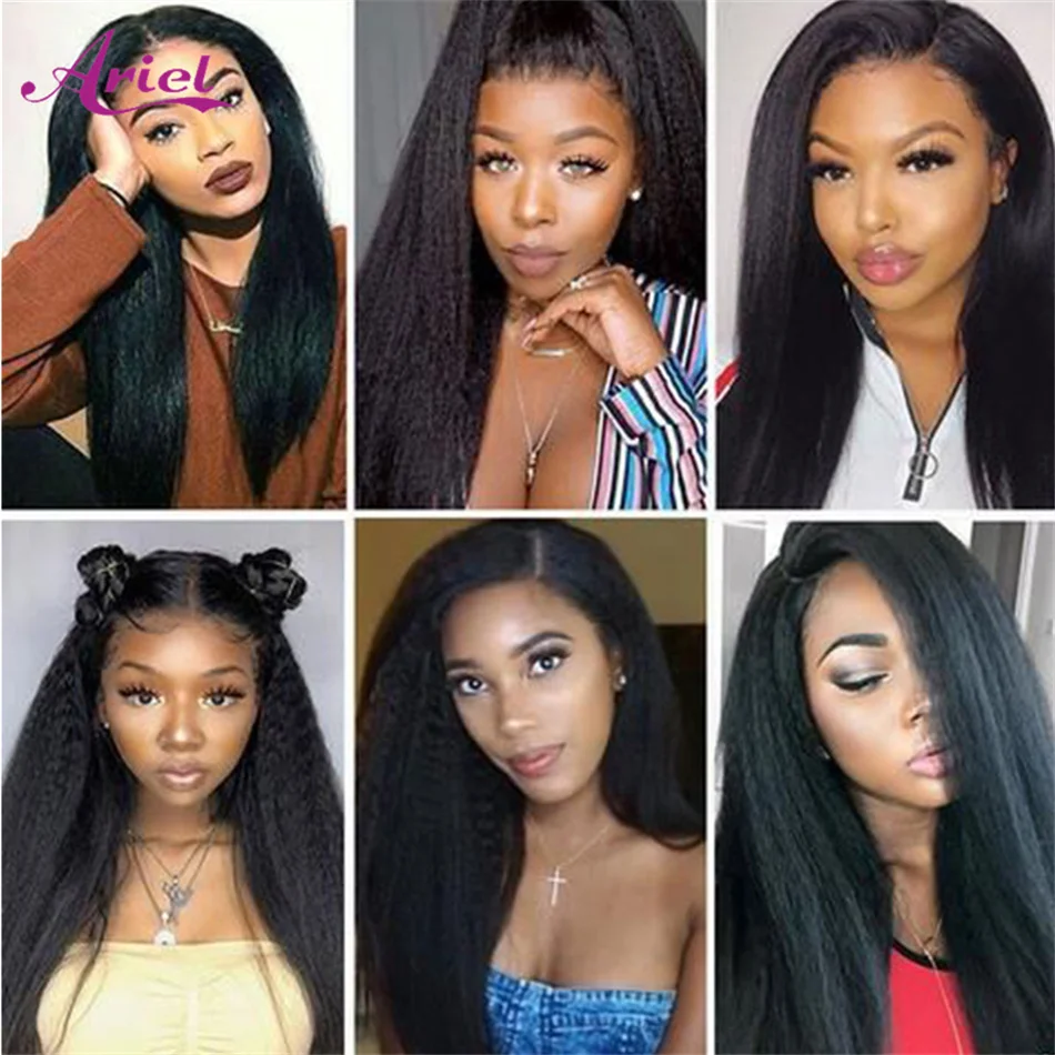 13x4 Kinky Straight Curly Lace Front Human Hair Wigs For Woman Yaki Transparent Lace Frontal Closure Wig Pre Plucked