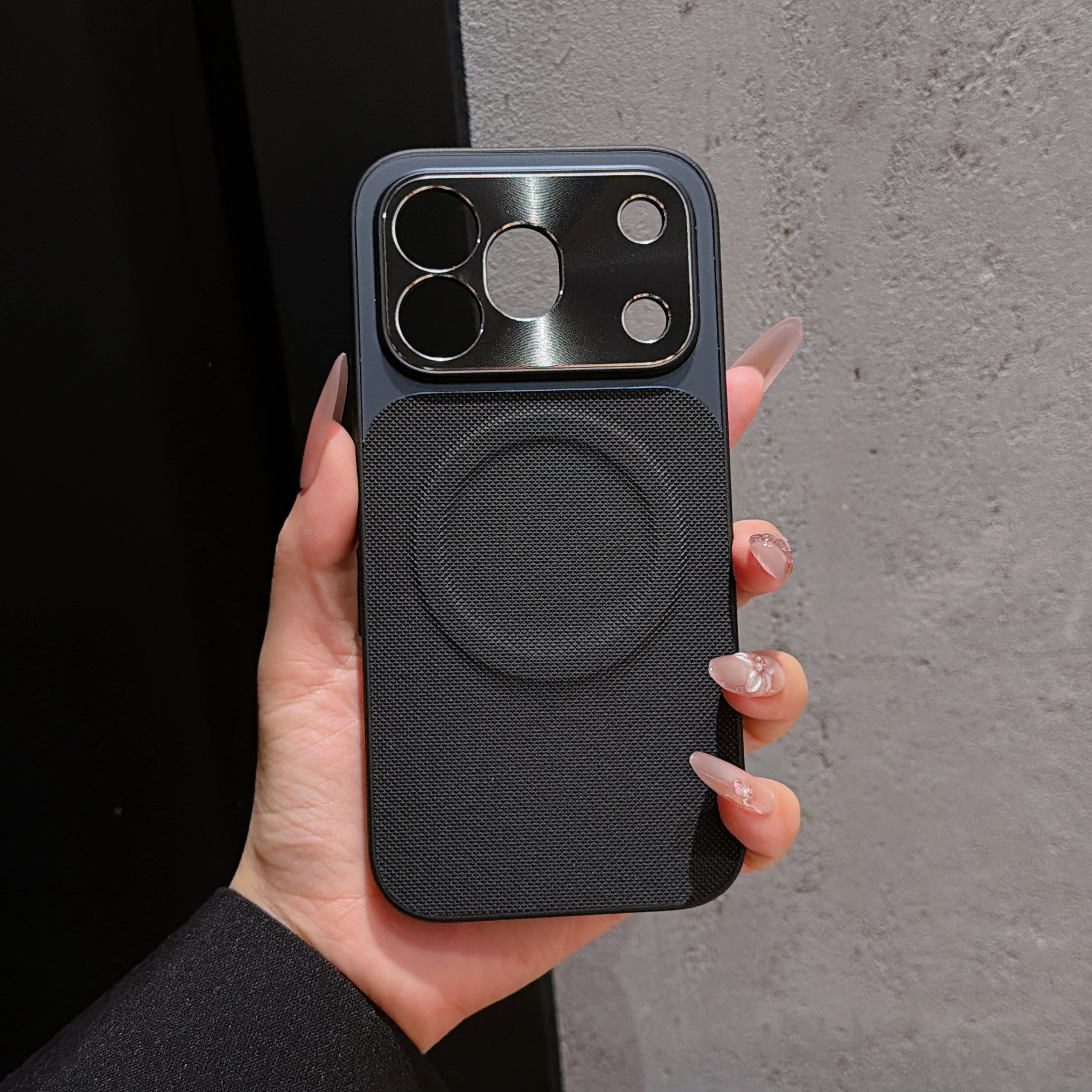Luxury Vegan Leather Magnetic Stand Phone Case - Premium Protection with Scrub Finish
