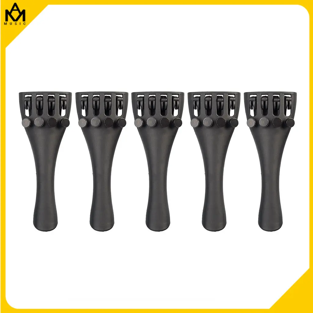 5Pcs 4/4 3/4 1/2 1/4 1/8 Size Carbon Fiber Tailpiece Violin Carbon Fiber Tailpiece W/4 Tuners Fiddle Violino Parts Accessories