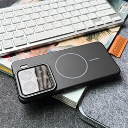 Ultra Thin Solid Color Matte Hard PC Case with Slim Magnetic Wireless Charging Cover for Xiaomi 17 pro (RR PC Black)