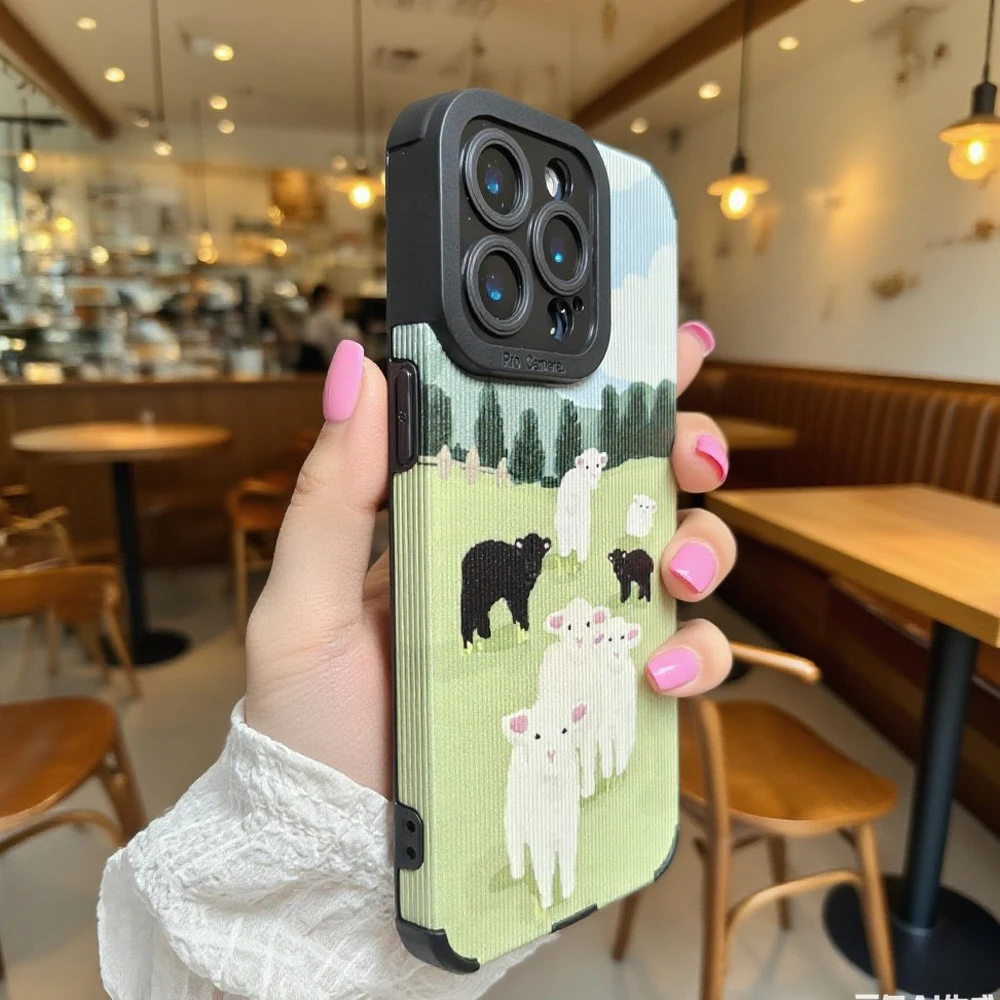 Sheep Case For iPhone 17 Pro Max Case Cute Cartoon Sheep Soft Silicone Fabric ...