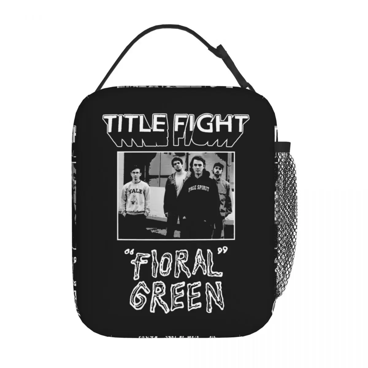 

Lunch Box TITLE FIGHT BAND Music Merch Floral Green Lunch Food Box Y2K Cooler Thermal Lunch Box For School