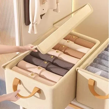 Covered clothing storage box, layered wardrobe organizer, foldable storage basket, underwear foldable storage basket 1