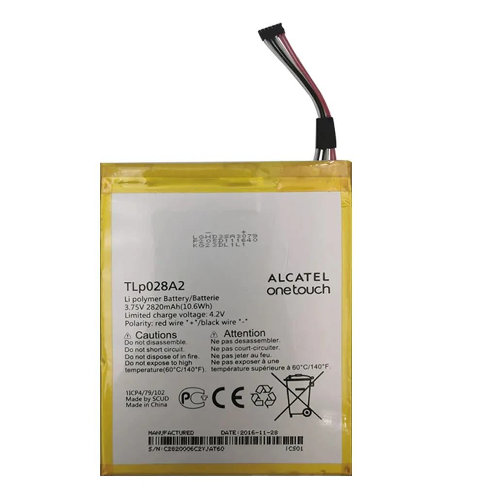 Original Replacement Battery 2820mAh TLP028AD TLP028A2 Battery For Alcatel One Touch Onetouch Batteries