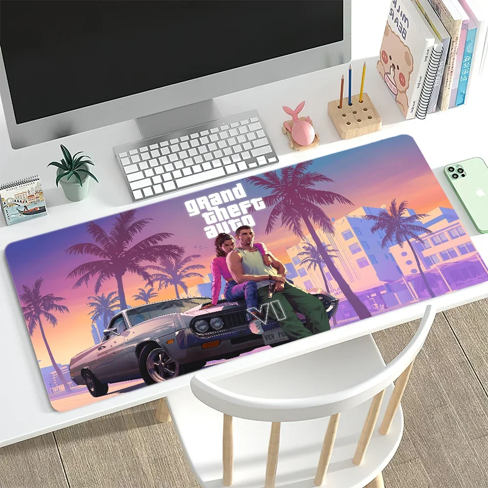 Game G-GTA 6 Large PC Mouse Pad For Non-Slip Gaming Laptops Gamer Carpet Keyboard Mat Desk Protector 3