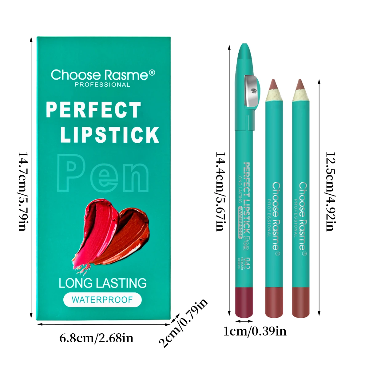 Waterproof Pencil Lipstick Set Pen Matte Lip Liner Long Lasting Makeup Pens Easy to Wear Non-stick Cup Cosmetics Kits 6Pcs/Set