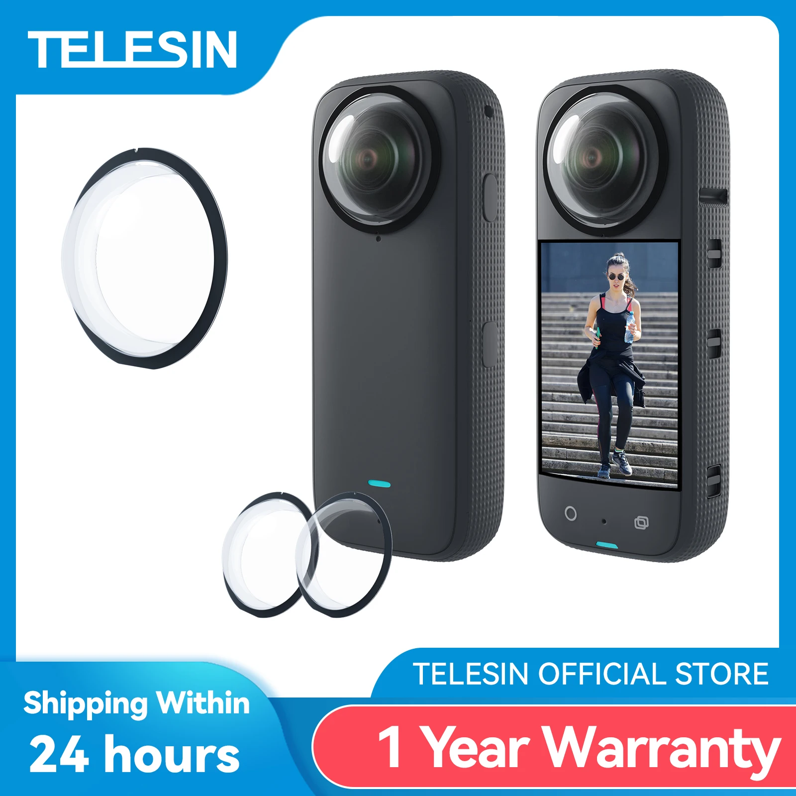 Insta360 x3用のカメラレンズ保護カバー,レンズキャップ,カメラ保護 