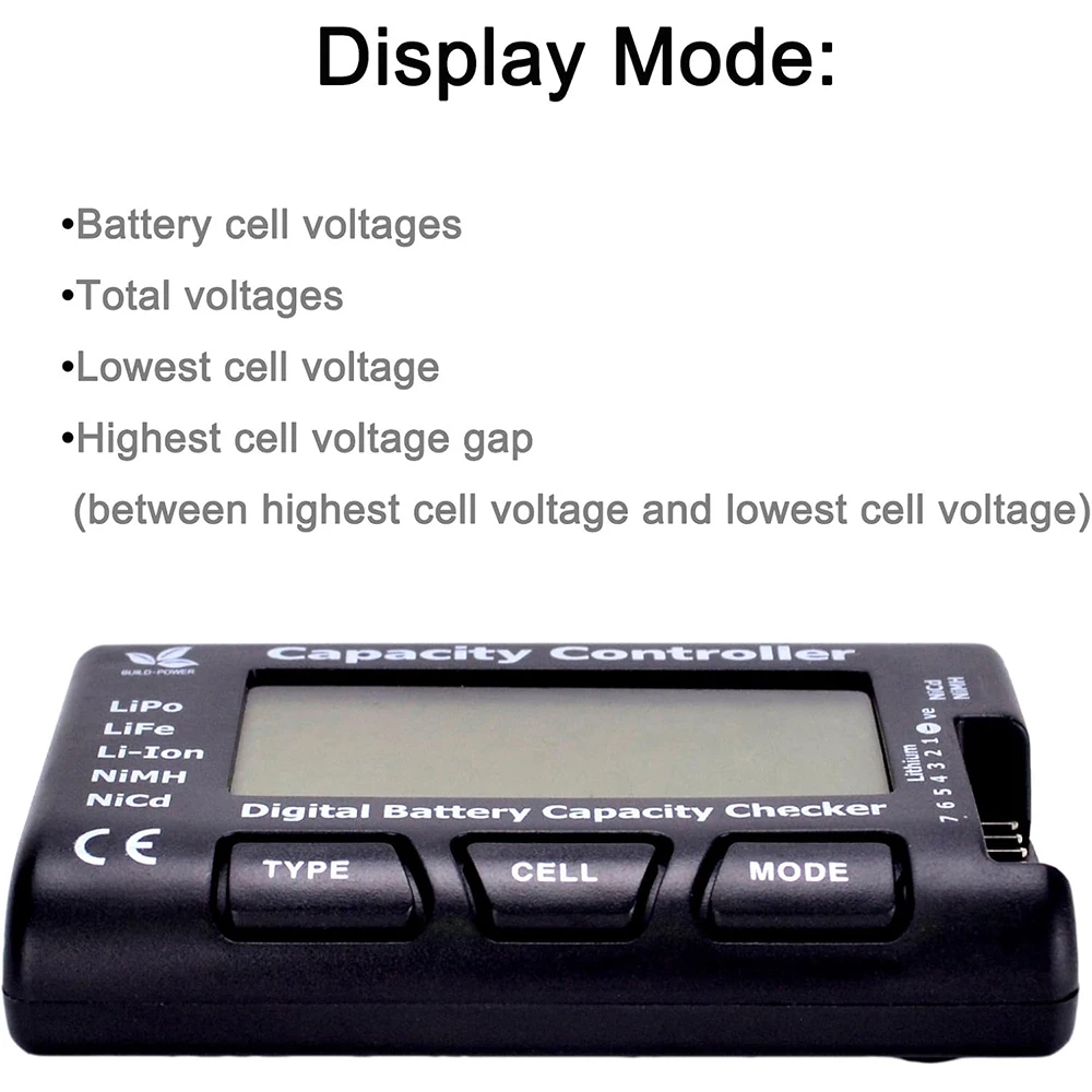 CellMeter 7 LiPo LiFe 리튬 이온 NiMH Nicd용 디지털 배터리 용량 검사기 컨트롤러 테스터
