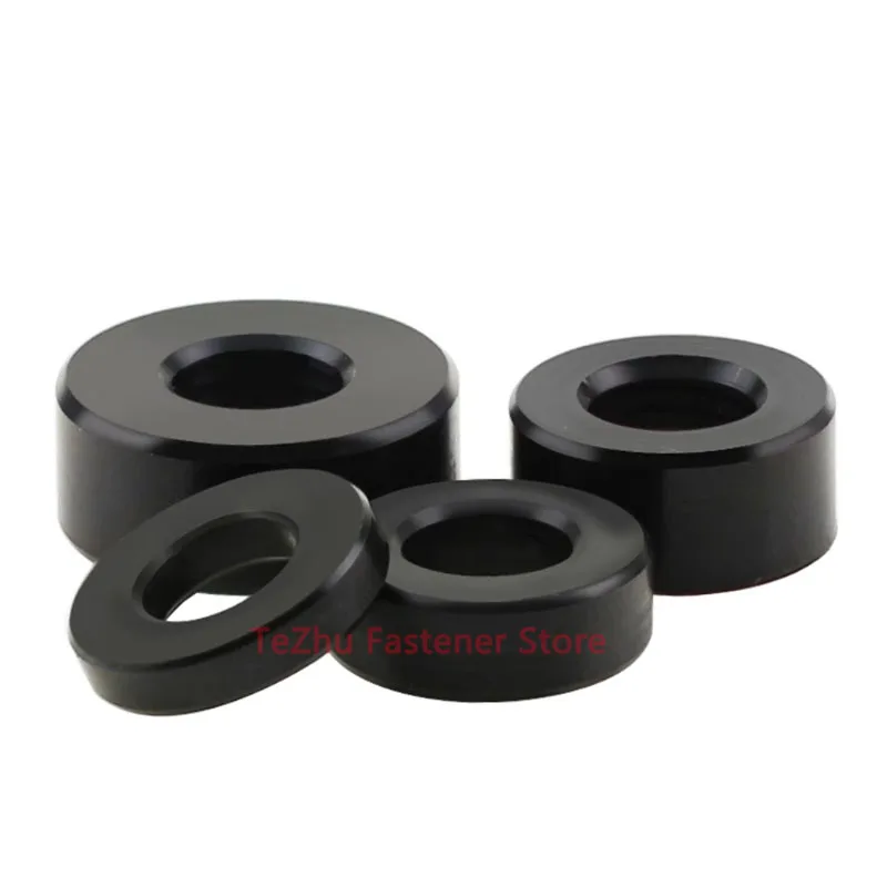 M3 M4 M5 M6 M8 M10 Black POM Bushing Washer Round Hollow Unthread Standoff Spacer Sleeve Insulated Plastic Gasket Length 1-20mm