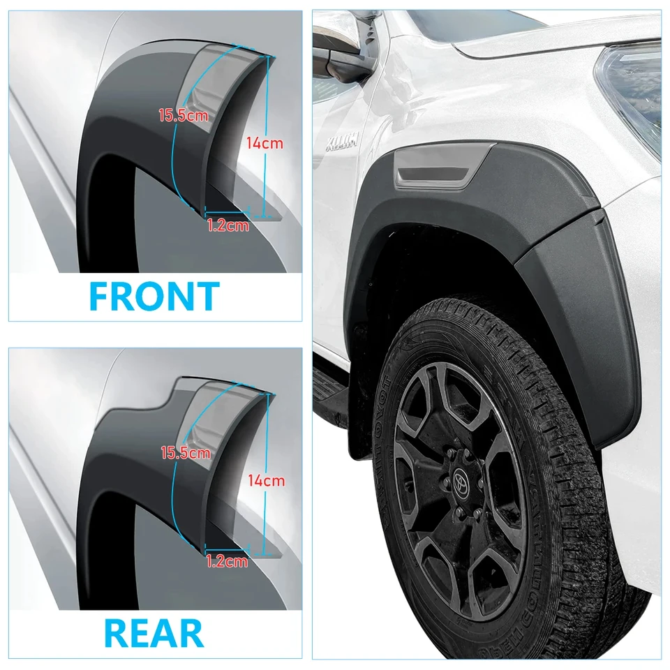 Arcos De Rueda (guardabarros) Estilo Ancho Con Remaches Para Toyota Hilux 2016-2019 | Flares De ABS Para 4x4