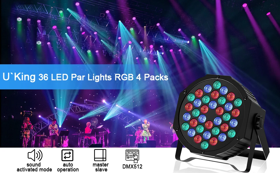 ステージライト❣️36個LED 3in1 RGB 舞台照明 リモコン付 4個入り ステージライト❣️36個LED 3in1 RGB 舞台照明 リモコン付 4個