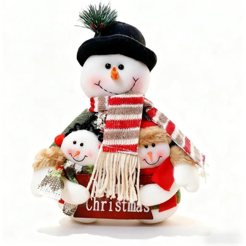 2025 New 12-inch Plush Snowman Decor - Soft Tabletop Winter Decoration for Office/Home, Festive Christmas Centerpiece with
