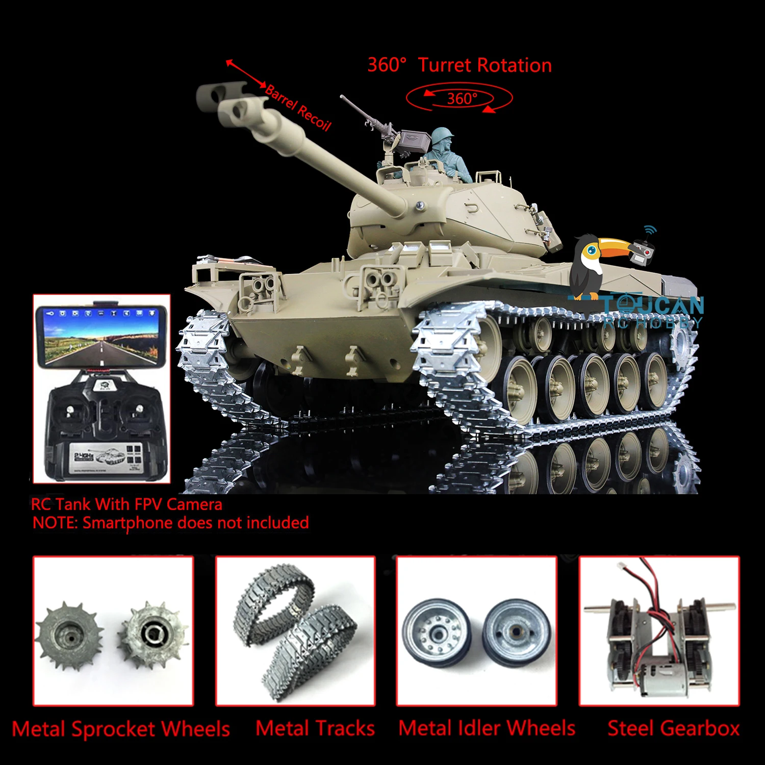 

Heng Long Upgraded 1/16 7,0 FPV Уолкер бульдог RC Tank 3839 отдача ствола металлические треки BB Съемка Военная Модель игрушки TH20341