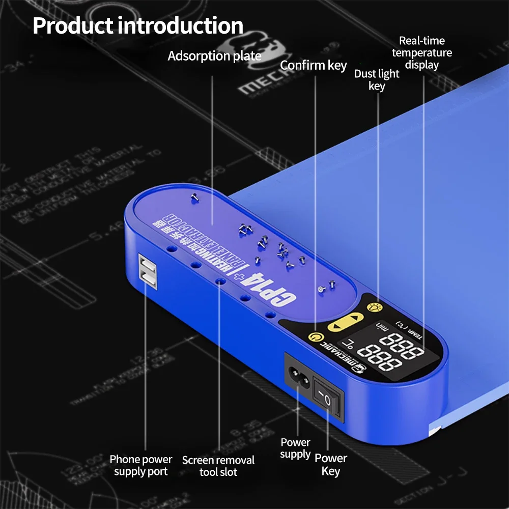 MECHANIC CP14+ LCD Screen Removal Heating Separator Silicone Pad for Mobile Phone IPad Repair Screen Removal Silicone Pad Tool