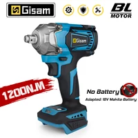 1200N.M Brushless Electric Impact Wrench 1/2 inch Cordless Wrench Screwdriver Power Tools Without Battery for Makita 18V Battery 1