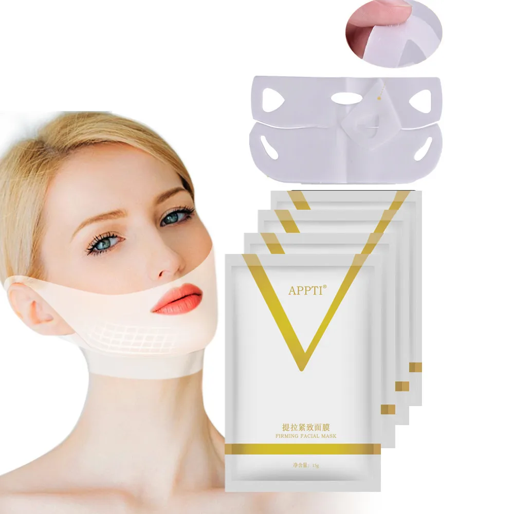 1/2/4pcs 4D Reduce Double Chin Tape Neck Firming Shape Mask Face Lift Slimming Mask V Line Chin Up Patch US BR Do Dropshipping