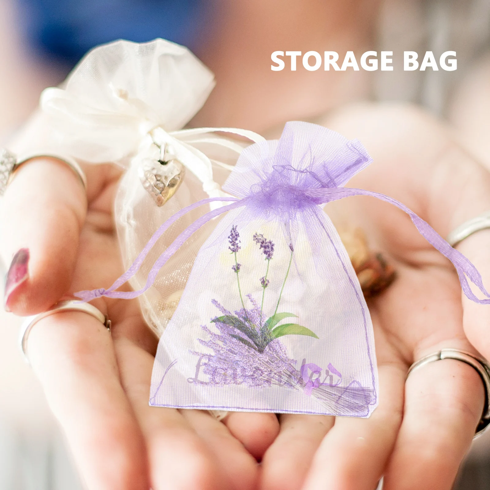 20pcs Lavender Sachets Drawstring Bags Empty Organza Pouches Sachet Empty Bags Organza Gauze for Lavender Herbs Spices Deodorant sachet bags fragrance bags