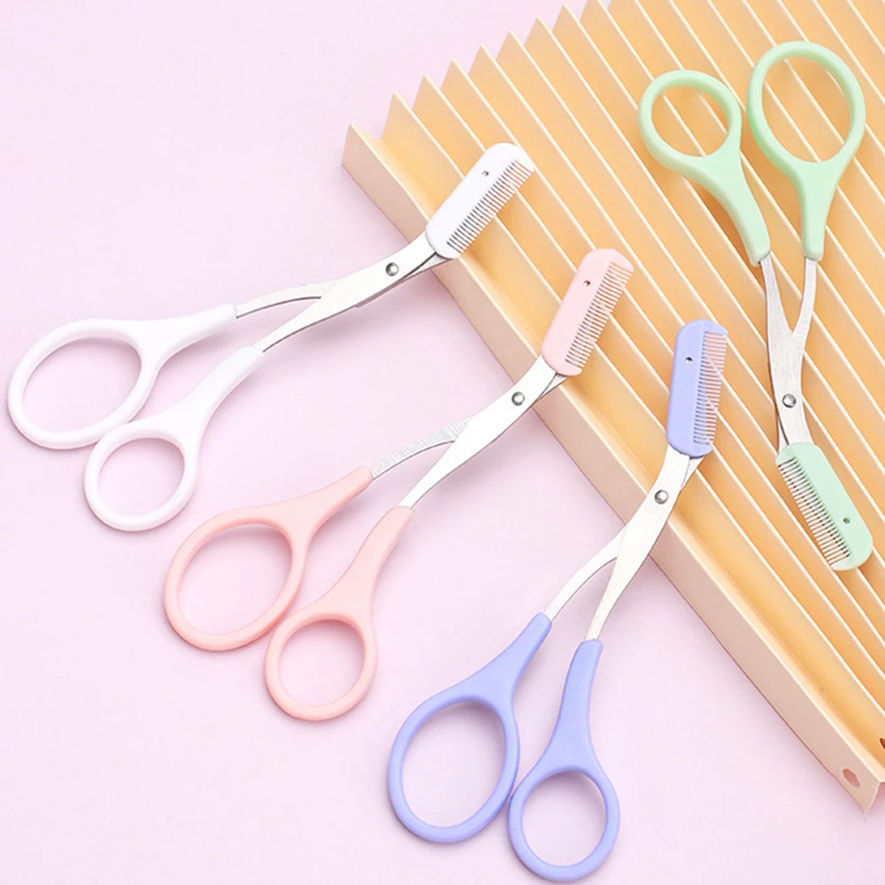 Eyebrow Scissors With Comb Professional Eyebrow Cutting Scissors Removable Comb Brow Trimmer Tool Accessories 1pcs eyebrow trimmer set,eyebrow razor set,eyebrow scissors