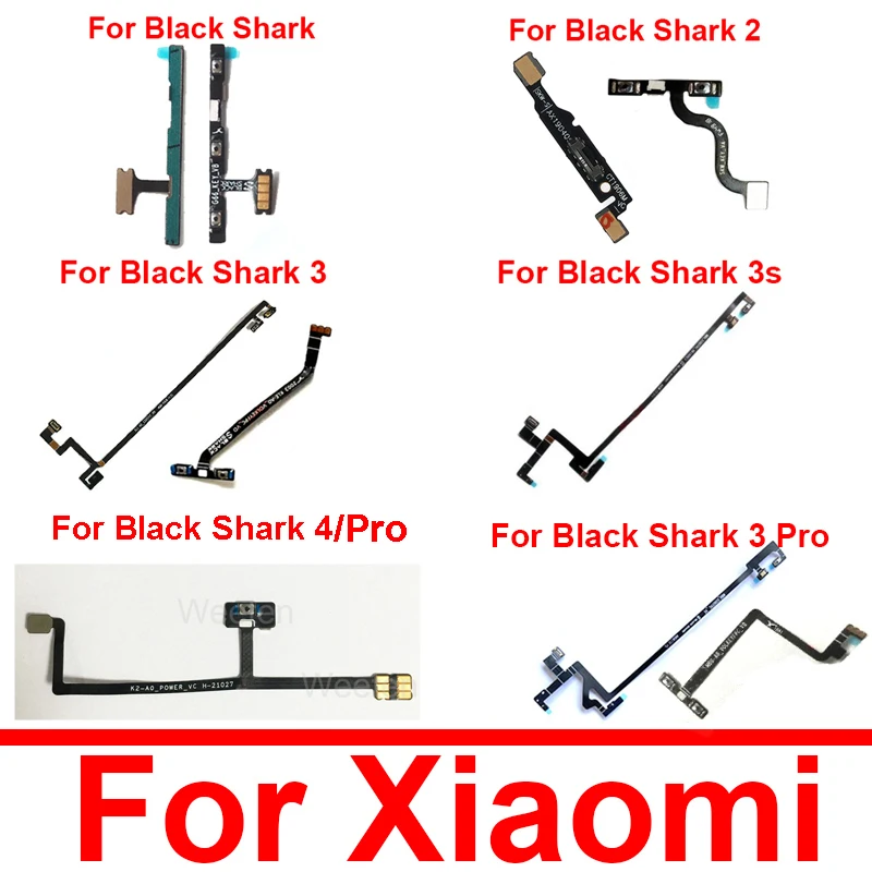 On Off Power Volume Flex Cable Per Xiaomi Black Shark 3S 2 3 4 Pro 4S 4S Pro Pulsante Laterale Di Alimentazione Tastiera Di Controllo Del Volume Flex 