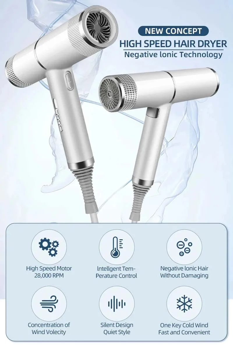 Description Picture 4 of itemFast Blow Dryer Salon Best Smart Temperature Adjustable Hair Dryer Machine Personalized Home Compact Colorful Hair Blower