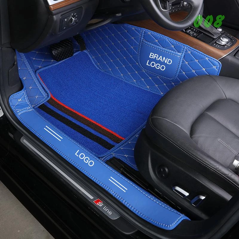Custom Fit Car Floor Mats Double Layers Durable Leather Carpet For