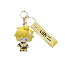 Deluxe Anime Character Rubber Keyring and Phone Pendant Keychain (Kagamine Len)