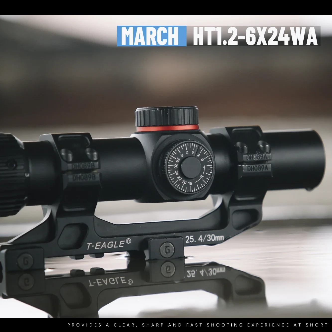 Sight Wide Angle Rifle Scope Hunting Shooting Airsoft Air Guns Sight Mounts Airsoft Accessories HT1.2-6X24WA