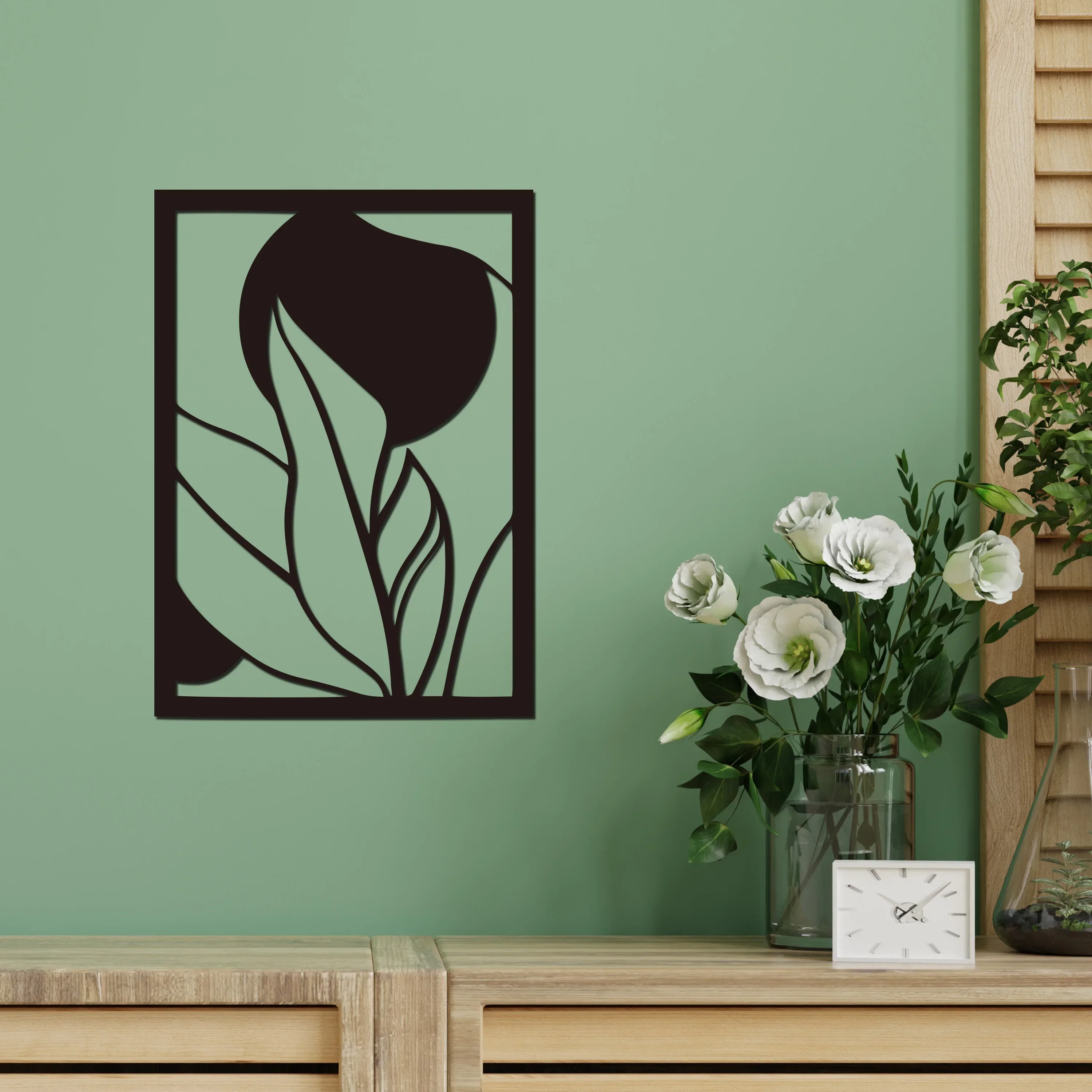 

HELLOYOUNG Mid Century Modern Metal Wall Hanging DecorUnique Wall Mounted Art Living Room Decor Office Dining Room Lobby Wall D
