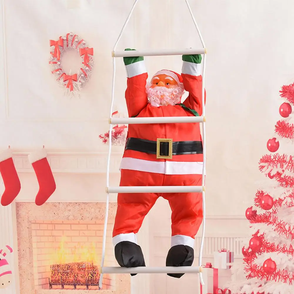 Christmas Santa Claus Climbing Rope Ladder Santa Claus Christmas Tree Decoration Inflation Outdoor Doll Pendant
