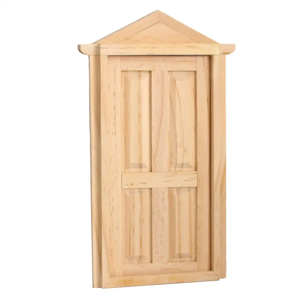

1:12 Natural Wooden Fairy Steepletop Door Dolls House Miniature Accessory