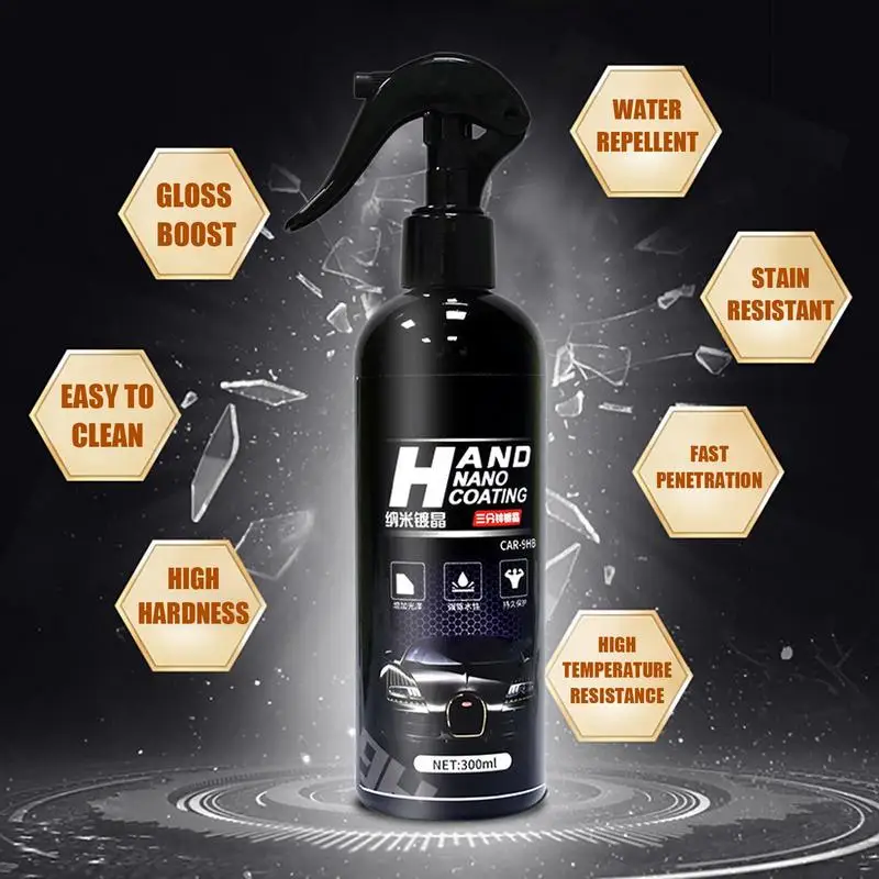 3in1 car paint repair ceramic coating spray quick nano hydrophobic liquid spray wax automotive hydrophobic polish paint cleaner Car Ceramic Coating Spray Hydrophobic Heatproof Automotive Detailing Liquid Paint Care Nano Glass Cleaning Polishing Liquid