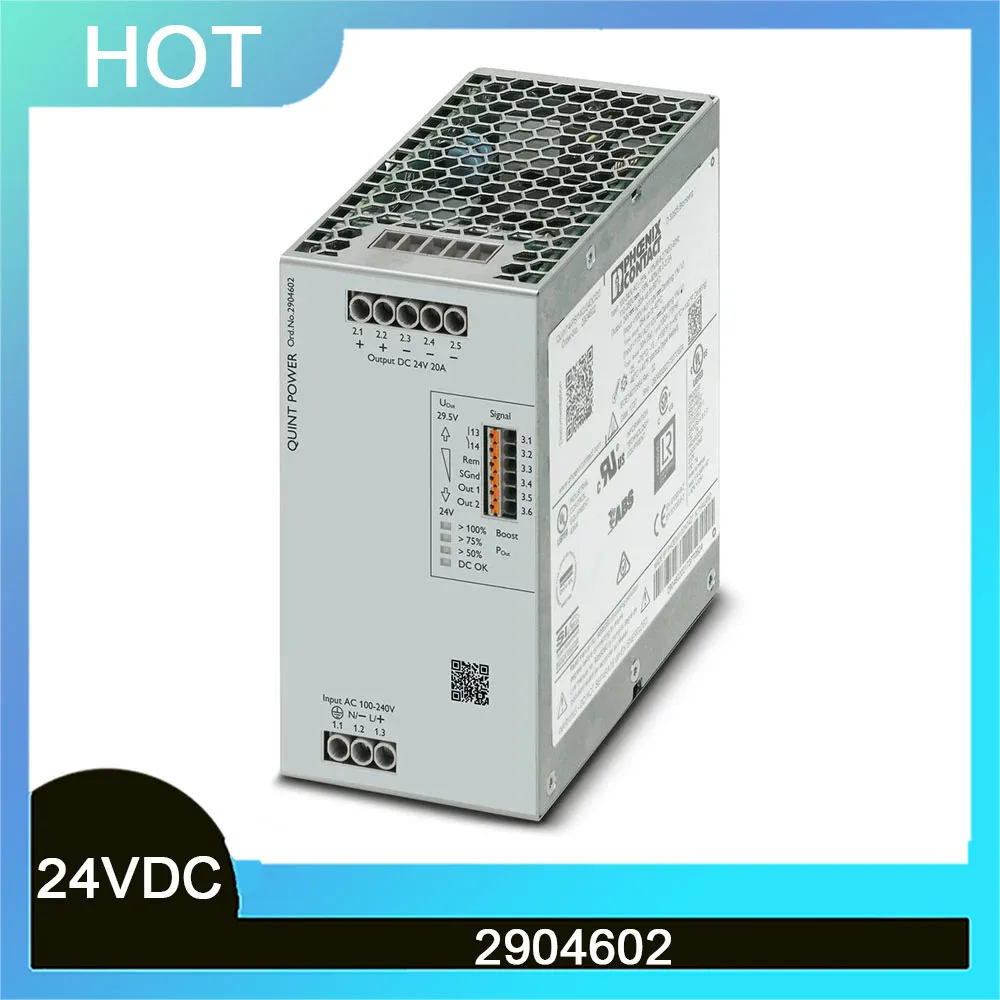 For Phoenix 2904602 QUINT4-PS/1AC/24DC/20 QUINT POWER Power Supply Output 24VDC/20A 2 For Phoenix 2904602 QUINT4 PS 1AC 24DC 20 QUINT POWER Power Supply Output 24VDC 20A