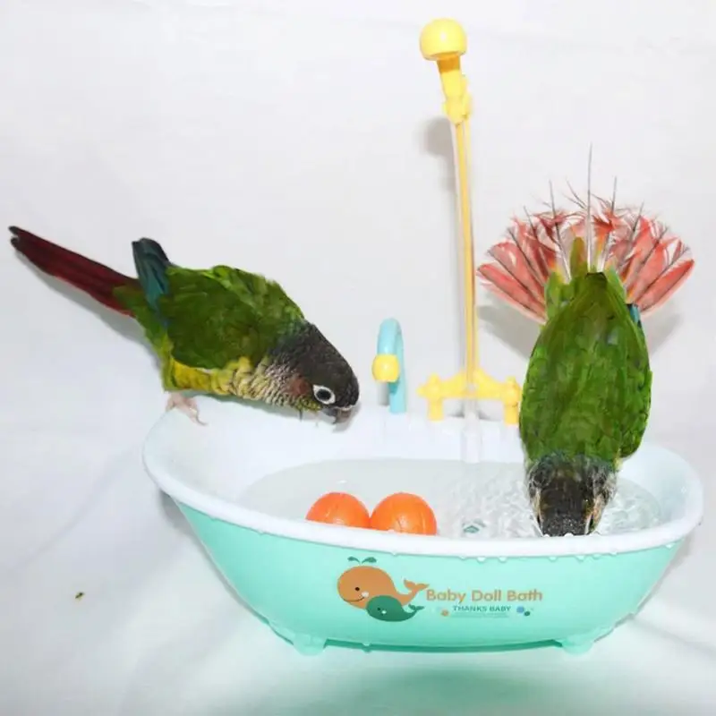 Pet Bath Tub For Bird Parrot Automatic Bathtub Bird Shower Bathing Tub Shower Feeder Bowl For Pet Parrot Birdbath Supply