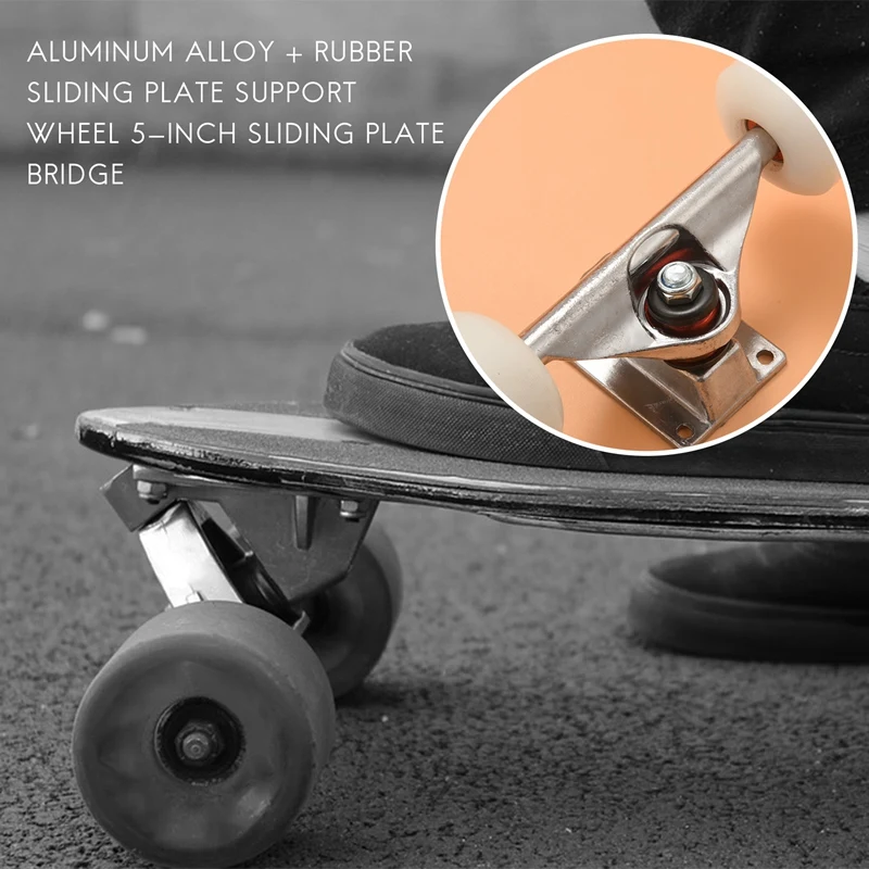 2SetsSkateBoardWheelsAluminumAlloySkateboardTrucksRubberFour