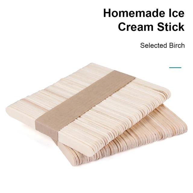 50pcs Wooden Craft Sticks Natural Wood for Handmade DIY Food Ice Cream  Popsicle - AliExpress