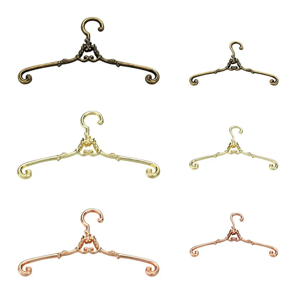Juego de perchas de aleación Retro Para casa de muñecas Ob11, soporte para ropa de muñecas, muebles, decoración de armario, dormitorio, 5 unidades, 4/6 cm