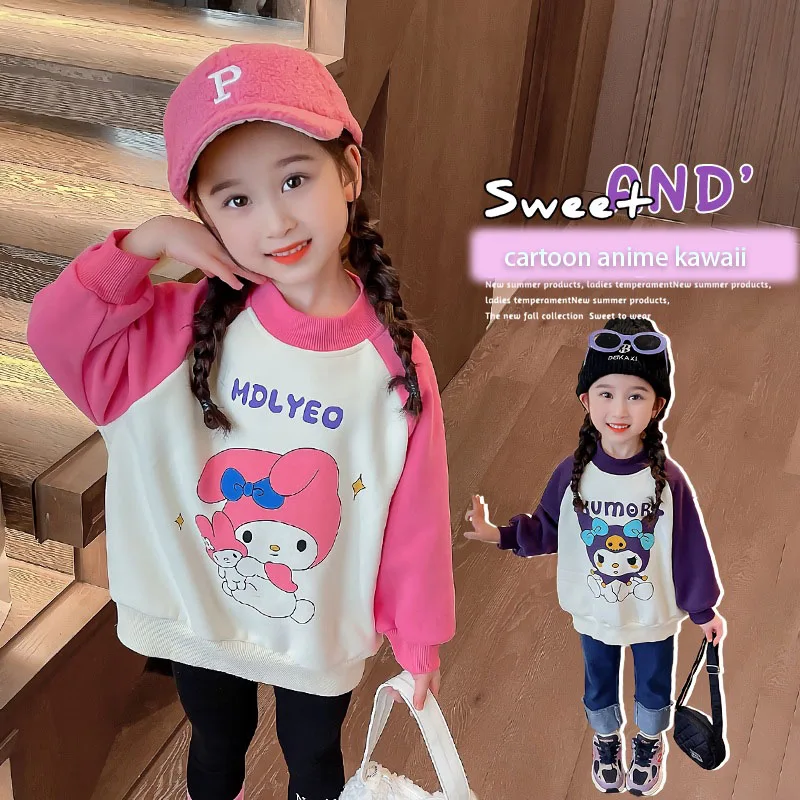 

Cute Kids Autumn Sweatshirt Casual Warm Kids Clothes Girl Pullover Fashion Hoodies Sweatshirts Kuromi Winter Tops Christmas Gift
