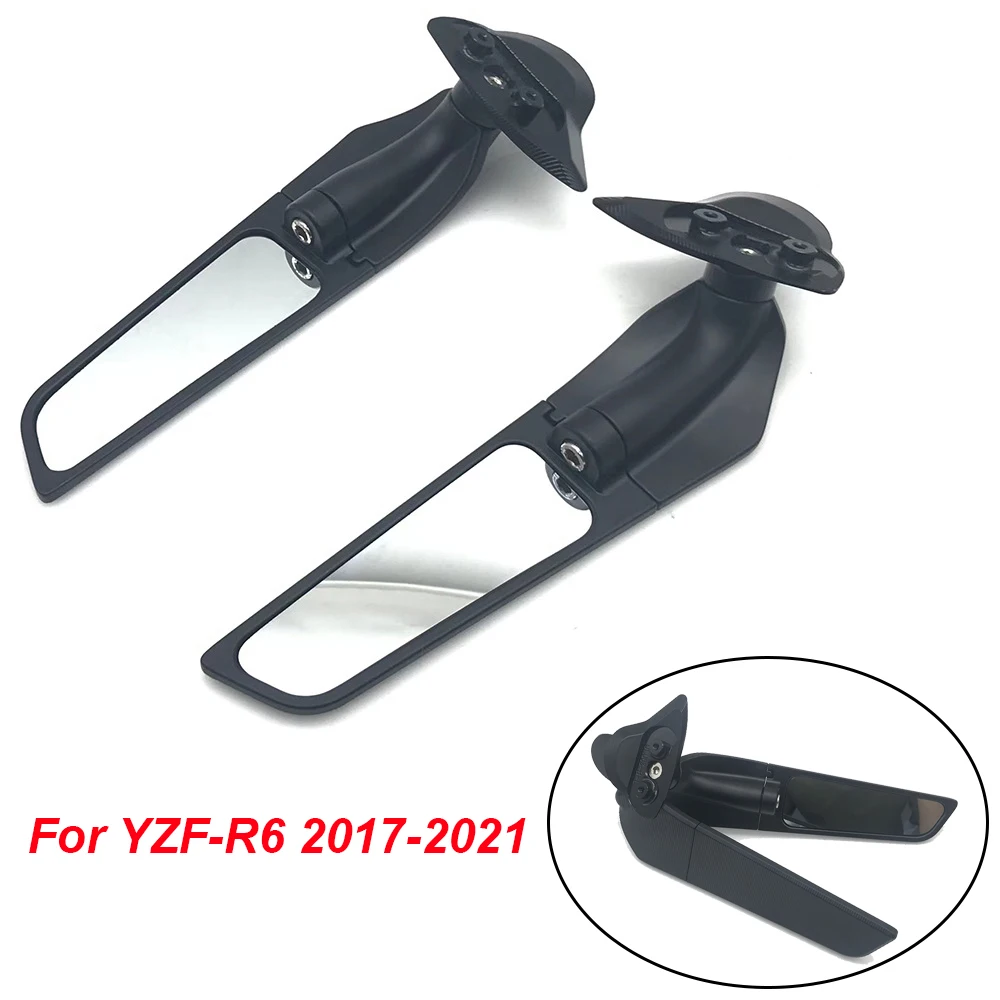 

Motorcycle Adjustable Rotating Rearview Mirror Modified Wind Wing Winglets Reflector For Yamaha YZF-R6 YZFR6 YZF R6 2017-2021