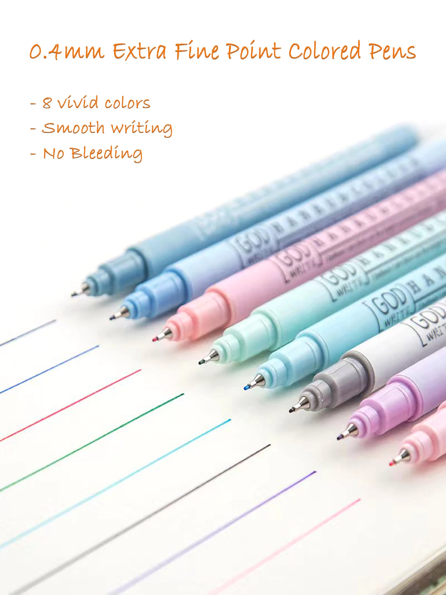 

8 Colors 0.4mm Extra Fine Point Colored Pens Water-based Journal Planner Fineliner Gel Pen for Journaling Note Taking Writing